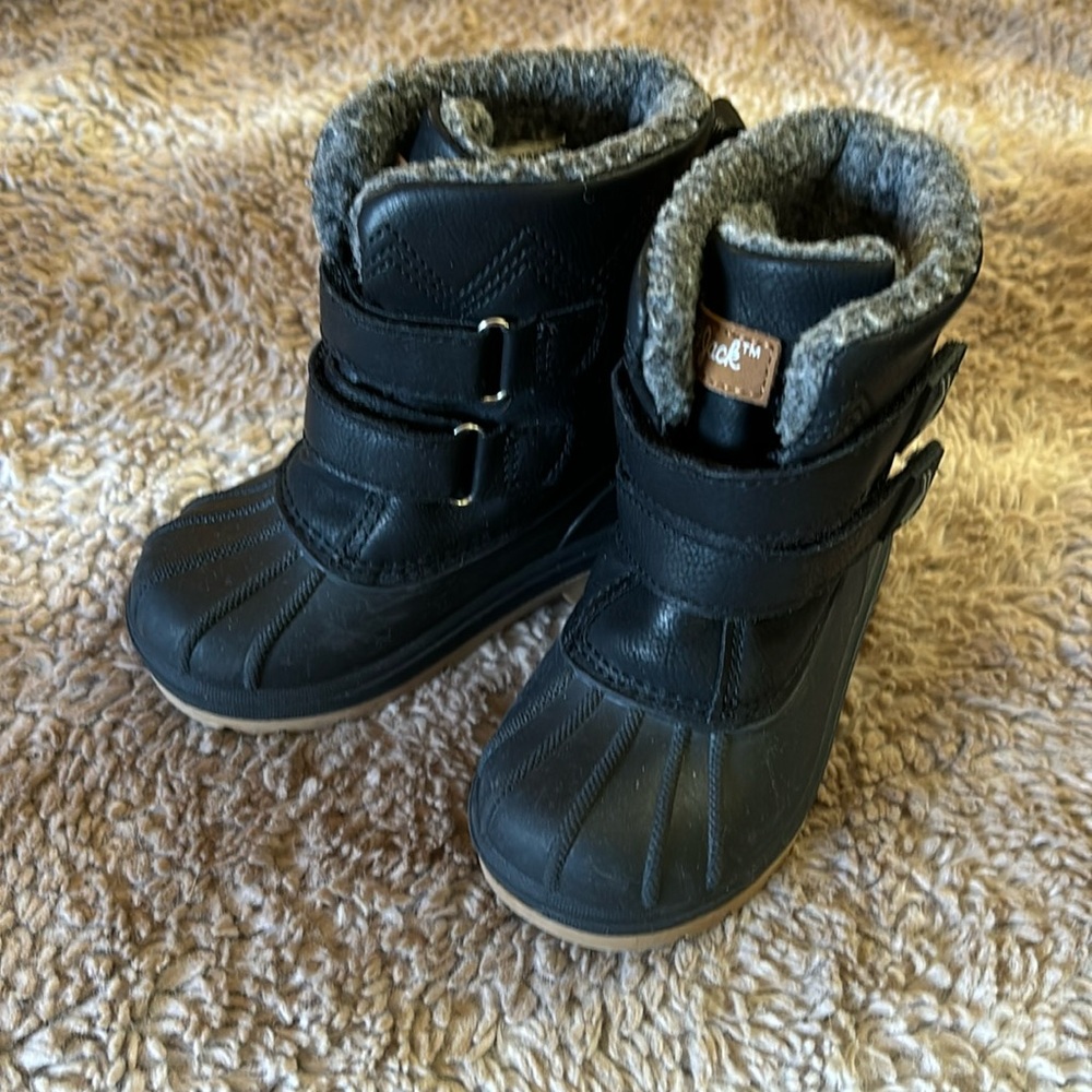 Cat & Jack Black Kids Rain & Snow Boots
